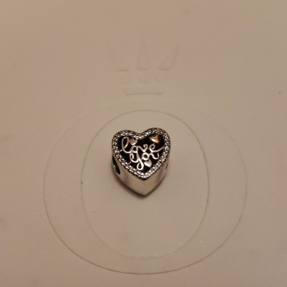 Openwork Love You Heart Charm
